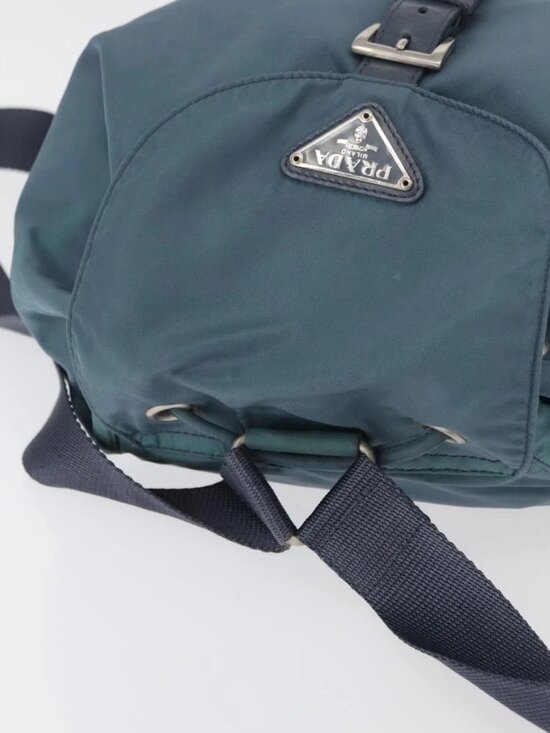 PRADA Backpack Nylon Blue Silver Auth 85634 main image 11